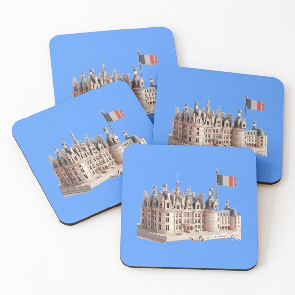 Item preview, Château de Chambord Cute 3D Sketch – French Castle Label with France Flag, designed and sold by PaintMeWorld.
