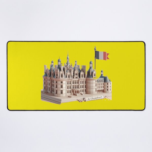 Item preview, Château de Chambord Cute 3D Sketch – French Castle Label with France Flag, designed and sold by PaintMeWorld.