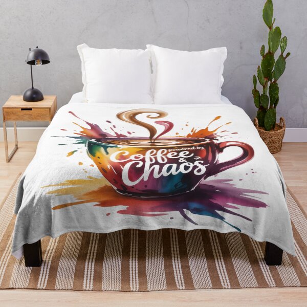 Item preview, Colorful Coffee Cup Powered by Coffee and Chaos   designed and sold by EM&Maker.