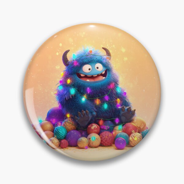 Item preview, Funny Blue Christmas Monster Tangled in Holiday Lights designed and sold by Hakubiya.