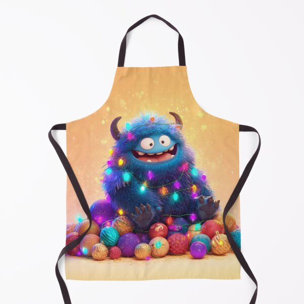 Item preview, Funny Blue Christmas Monster Tangled in Holiday Lights designed and sold by Hakubiya.