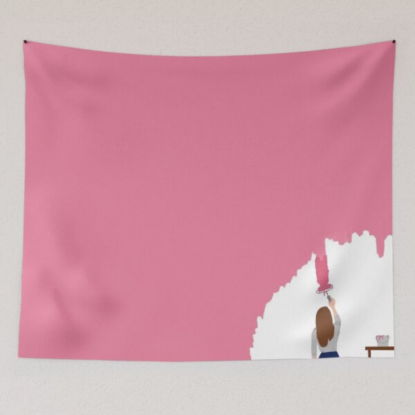 Item preview, Minimal Girl Painting Wall – Pink Aesthetic Wall Art designed and sold by LunaArtology.