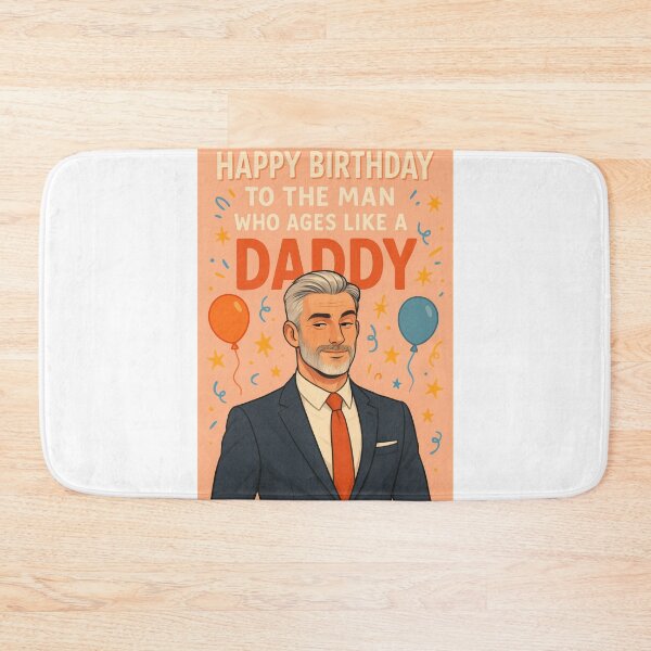 Item preview, Funny Gay Birthday Greeting for Silver Fox Lovers Daddy designed and sold by Aryabek.
