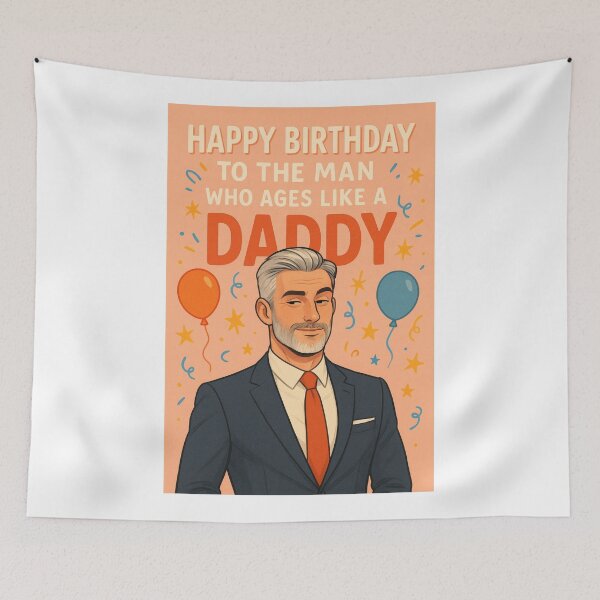 Item preview, Funny Gay Birthday Greeting for Silver Fox Lovers Daddy designed and sold by Aryabek.