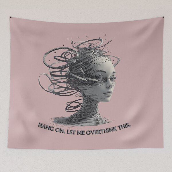Item preview, Hang On Let Me Overthink This Minimalist Humor Quote Design designed and sold by zelvian.