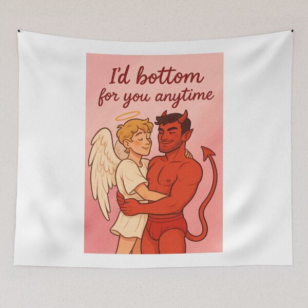 Item preview, Flirty Queer Romance with Angel and Devil - Top and Bottom Gay designed and sold by Aryabek.
