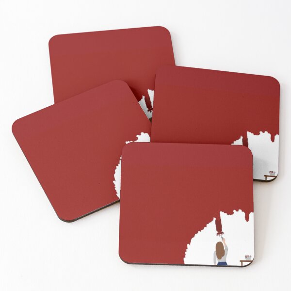 Item preview, Minimal Girl Painting Wall – Red Aesthetic Wall Art designed and sold by LunaArtology.