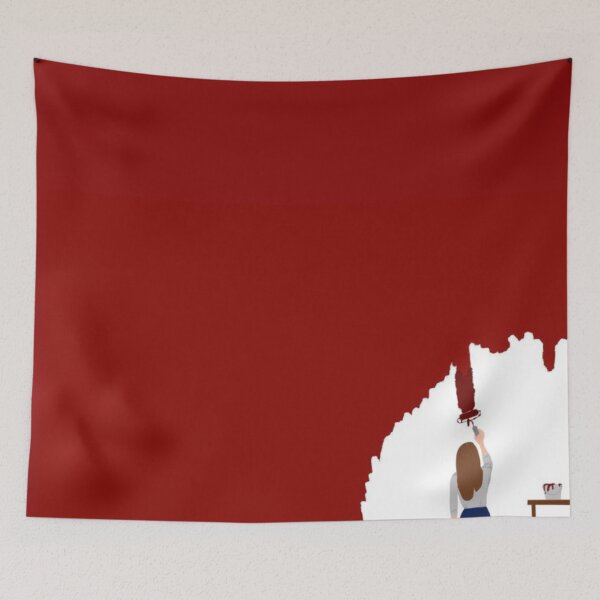 Item preview, Minimal Girl Painting Wall – Red Aesthetic Wall Art designed and sold by LunaArtology.