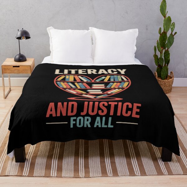 Item preview, Literacy And Justice for All Teacher Reading Book Lover 4  designed and sold by RsFilsingerArt.