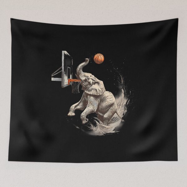 Item preview, Basketball Elephant Artwork Slam Dunk Basketball Hoop designed and sold by MaudeGloria.