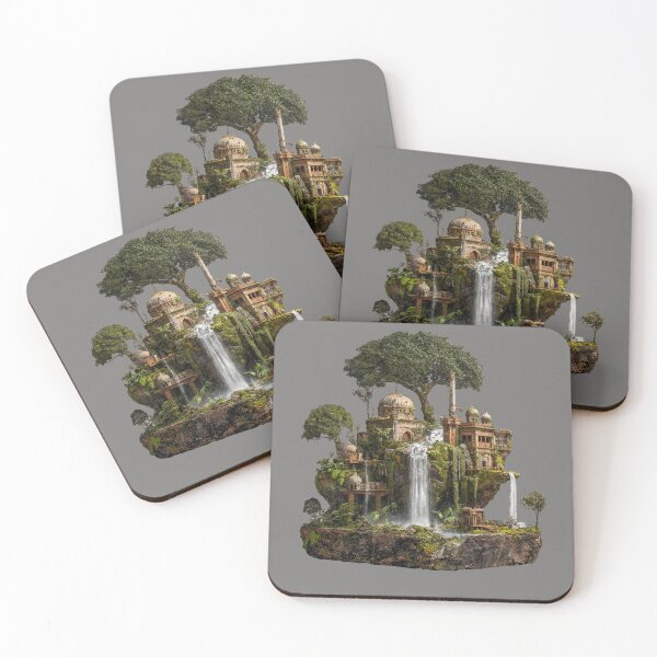 Item preview, Floating Eco-Fantasy Sanctuary - Overgrown Jungle Temple in the Sky designed and sold by BeeFreeStudio.