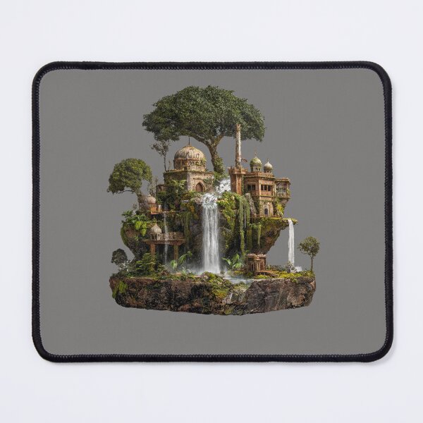 Item preview, Floating Eco-Fantasy Sanctuary - Overgrown Jungle Temple in the Sky designed and sold by BeeFreeStudio.
