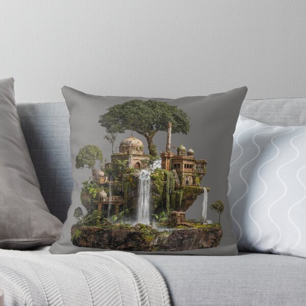 Item preview, Floating Eco-Fantasy Sanctuary - Overgrown Jungle Temple in the Sky designed and sold by BeeFreeStudio.