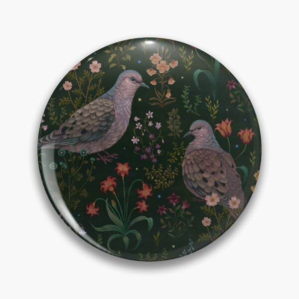 Item preview, Magical Mourning Doves in flower garden designed and sold by episodicDrawing.