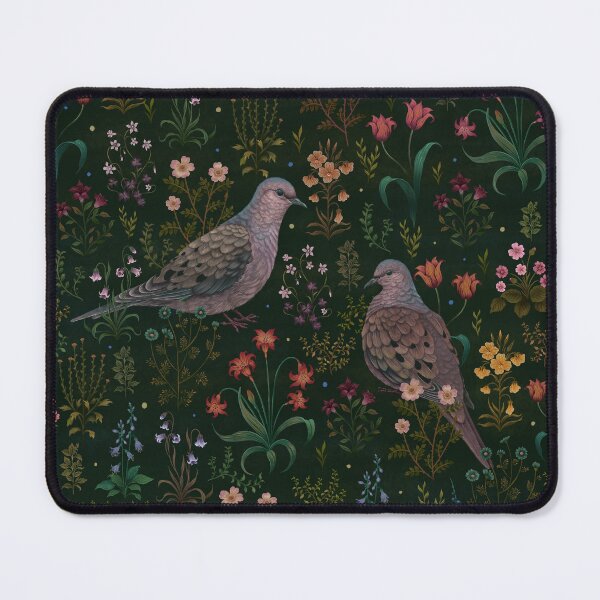 Item preview, Magical Mourning Doves in flower garden designed and sold by episodicDrawing.