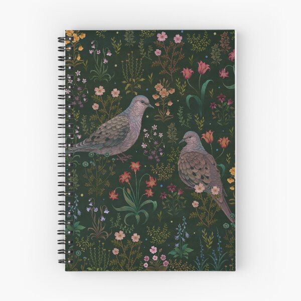 Item preview, Magical Mourning Doves in flower garden designed and sold by episodicDrawing.