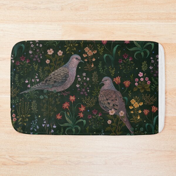 Item preview, Magical Mourning Doves in flower garden designed and sold by episodicDrawing.