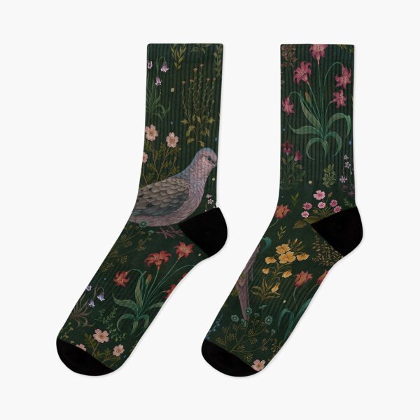 Item preview, Magical Mourning Doves in flower garden designed and sold by episodicDrawing.