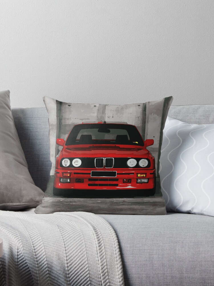 Red Sports Car - Front Pillow for Sale by HogarthArts