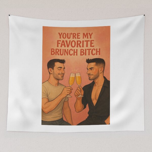 Item preview, Stylish Gay Brunch Cheers - Queer Friendship designed and sold by Aryabek.