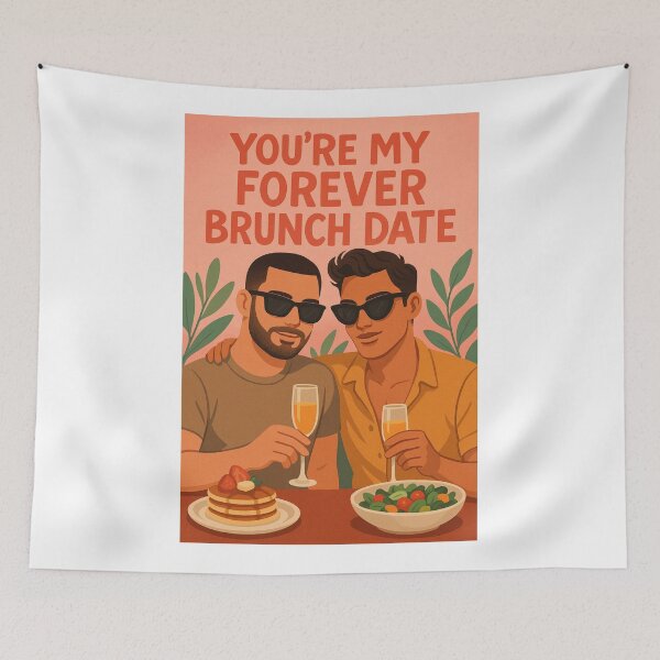 Item preview, Romantic Gay Brunch Couple - Queer Friendship LGBTQ designed and sold by Aryabek.