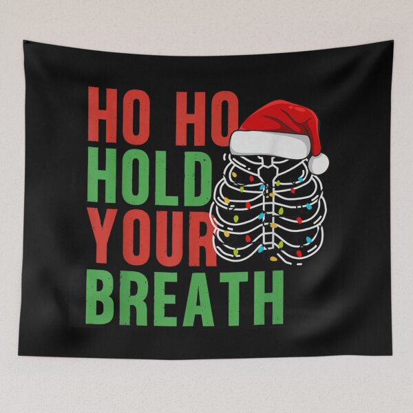 Item preview, Ho Ho Hold Your Breath Funny Skeleton Christmas Lights Ribcage designed and sold by EvelysEmelia.