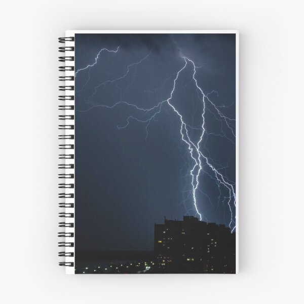 Item preview, Fork Lightning On Buildings Photographic Print designed and sold by Mother-Nature65.