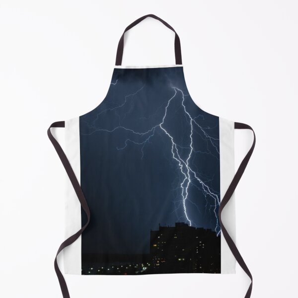 Item preview, Fork Lightning On Buildings Photographic Print designed and sold by Mother-Nature65.