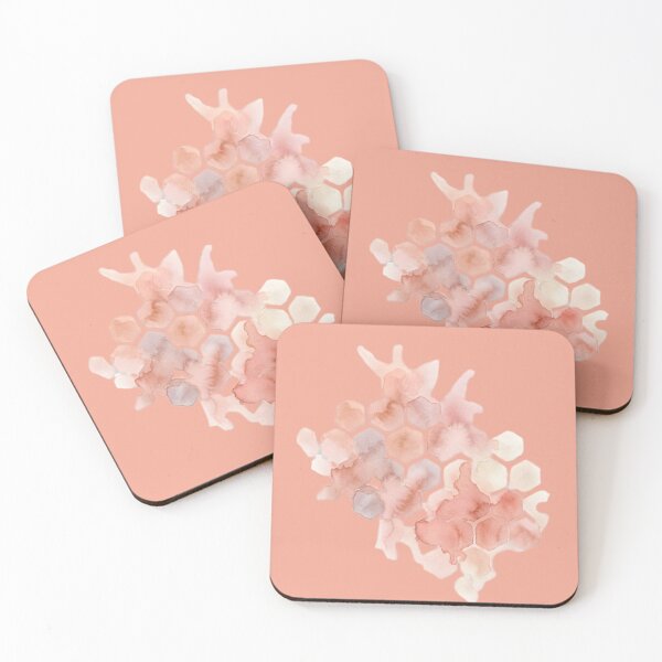 Item preview, Biomorphic Honeycomb - Blush Pink & Rose Quartz Watercolor designed and sold by JoMoPrints.