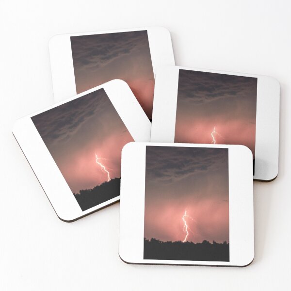 Item preview, Lightning Orange Sky Silhouette Photographic Print designed and sold by Mother-Nature65.