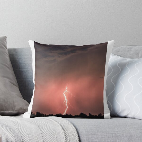 Item preview, Lightning Orange Sky Silhouette Photographic Print designed and sold by Mother-Nature65.