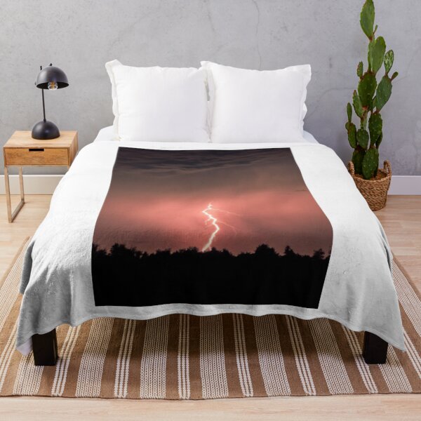 Item preview, Lightning Orange Sky Silhouette Photographic Print designed and sold by Mother-Nature65.