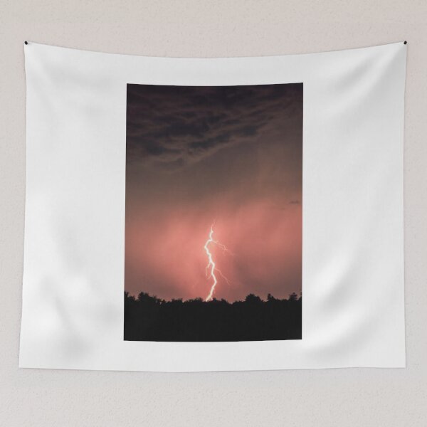 Item preview, Lightning Orange Sky Silhouette Photographic Print designed and sold by Mother-Nature65.