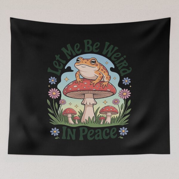 Item preview, Let Me Be Weird in Peace Frog Mushroom Cottagecore designed and sold by JaskconLIfe23.