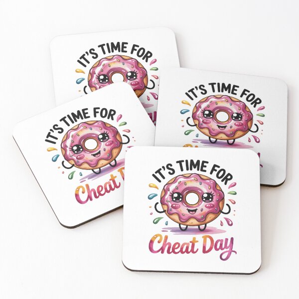 Item preview, Cute Donut Character Saying It’s Time for Cheat Day   designed and sold by EM&Maker.