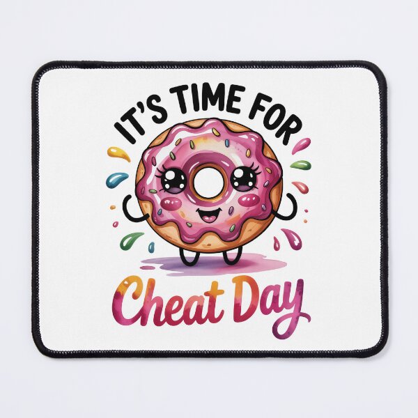 Item preview, Cute Donut Character Saying It’s Time for Cheat Day   designed and sold by EM&Maker.