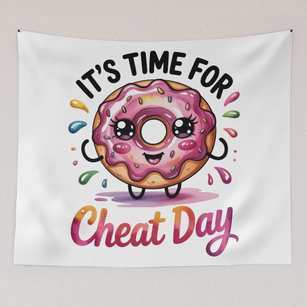 Item preview, Cute Donut Character Saying It’s Time for Cheat Day   designed and sold by EM&Maker.