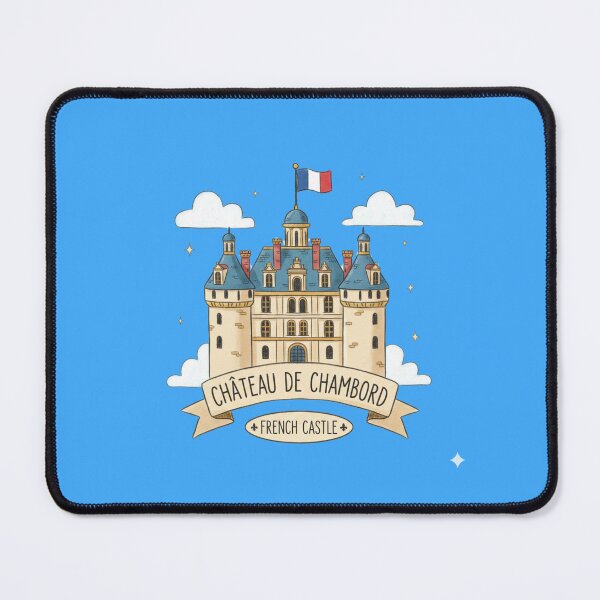 Item preview, Château de Chambord Cute 3D Sketch – French Castle Label with France Flag, designed and sold by PaintMeWorld.
