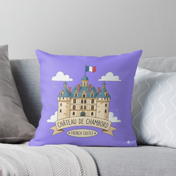 Item preview, Château de Chambord Cute 3D Sketch – French Castle Label with France Flag, designed and sold by PaintMeWorld.