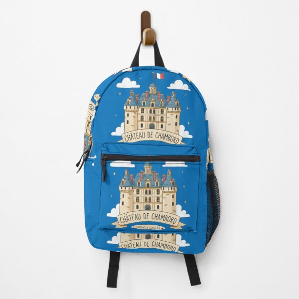 Item preview, Château de Chambord Cute 3D Sketch – French Castle Label with France Flag, designed and sold by PaintMeWorld.