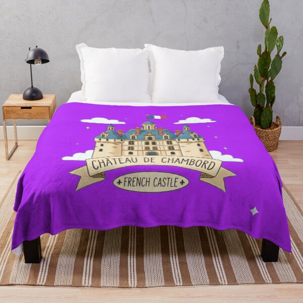 Item preview, Château de Chambord Cute 3D Sketch – French Castle Label with France Flag, designed and sold by PaintMeWorld.