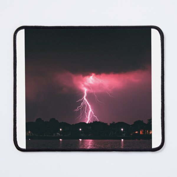 Item preview, Pink Sky Lightning Sea View Photographic Print designed and sold by Mother-Nature65.