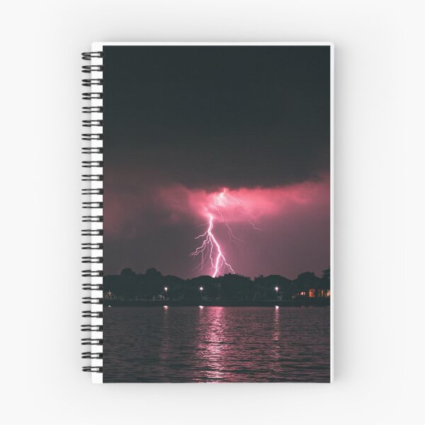 Item preview, Pink Sky Lightning Sea View Photographic Print designed and sold by Mother-Nature65.