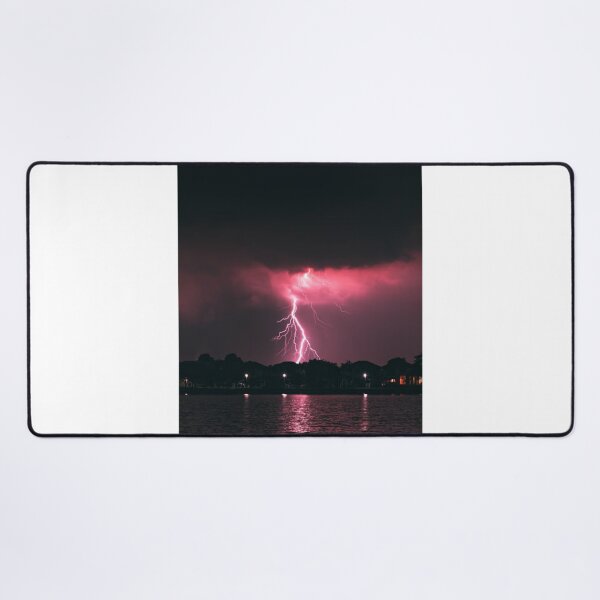 Item preview, Pink Sky Lightning Sea View Photographic Print designed and sold by Mother-Nature65.