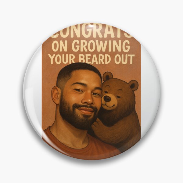 Item preview, Cute Queer Beard Growth Achievement - Gay Daddy Bear designed and sold by Aryabek.