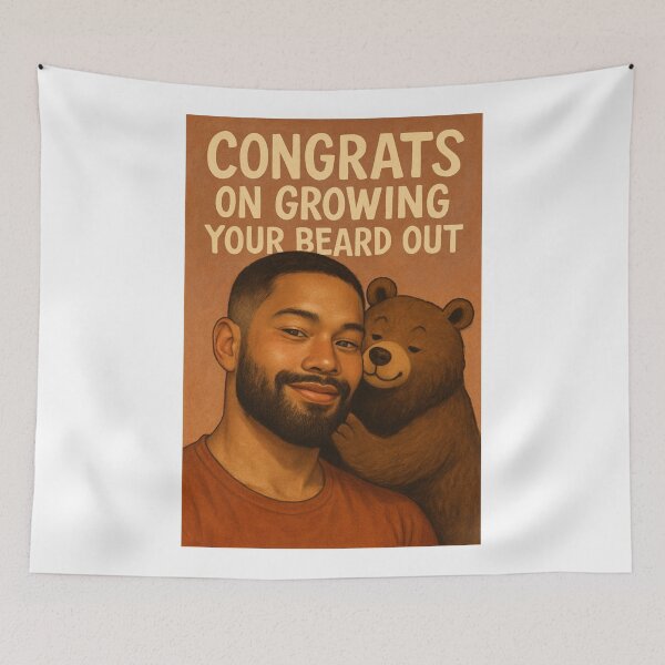 Item preview, Cute Queer Beard Growth Achievement - Gay Daddy Bear designed and sold by Aryabek.