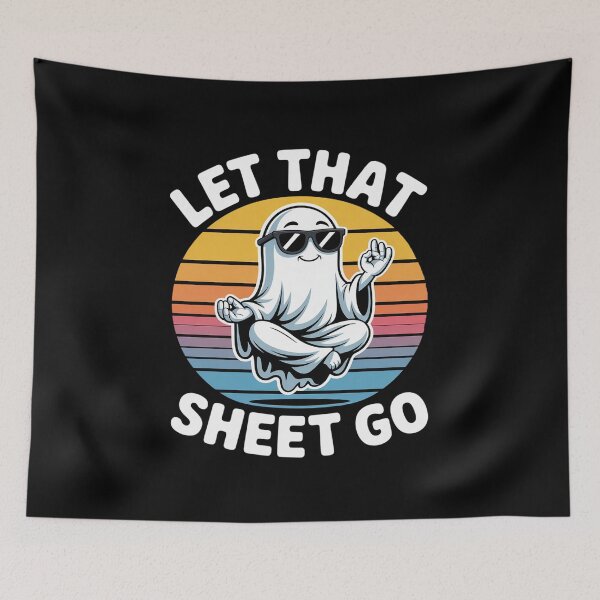 Item preview, Let That Sheet Go Ghost Meditation Yoga Halloween designed and sold by JaskconLIfe23.