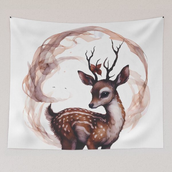 Item preview, Gothic Watercolor Fawn Elegant Forest Fantasy designed and sold by RubisLeaf.