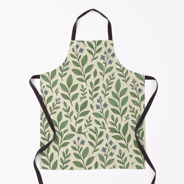 Item preview, Minimal Botanical Seamless Pattern – Green Leaves & Soft Blue Berries designed and sold by Sksticker991.