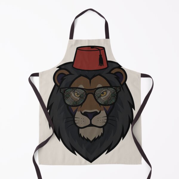 Item preview, Cool Lion in Fez Hat and Stylish Glasses designed and sold by designwiss.
